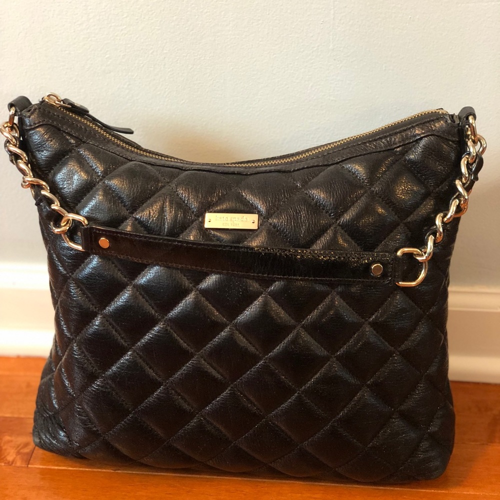 Kate Spade Black Leather Quilted Shoulder Bag